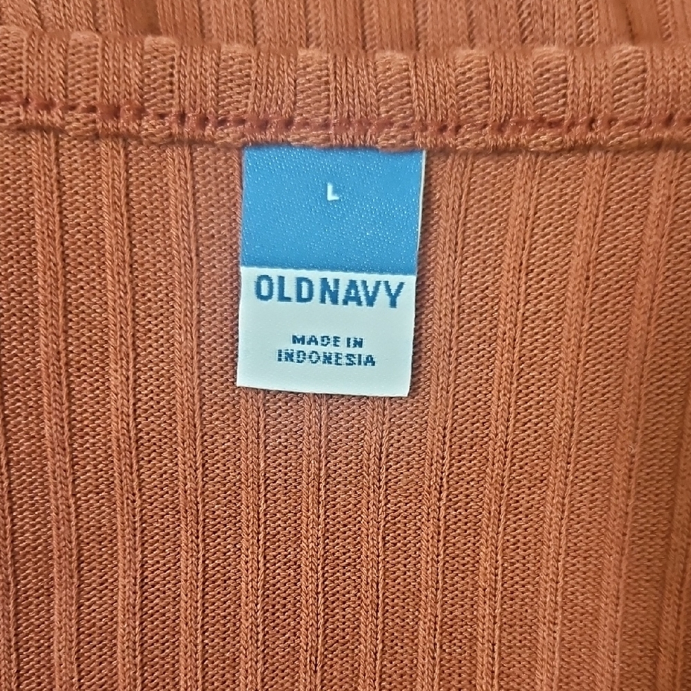 Old Navy Fit & Flare Rib-Knit Long-Sleeve Mini Dress in Copper Sizes XSP,S,M,L - Picture 7 of 9